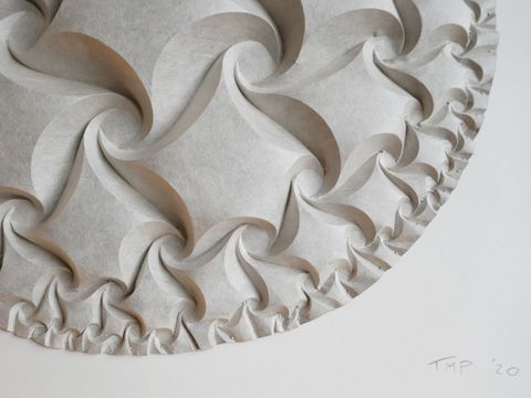 Hyperbola V, detail — 24 x 24 inches, framed, Kozo composite paper