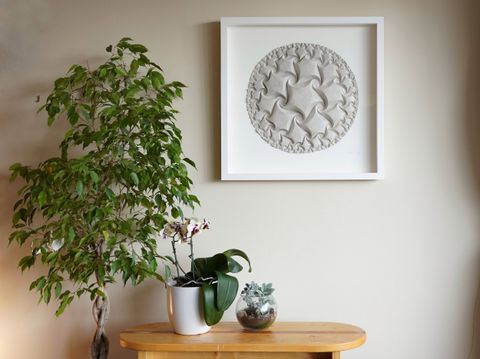 Hyperbola V, installation — 24 x 24 inches, framed, Kozo composite paper