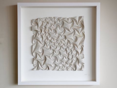 Meander — 24 x 24 inches, framed, Kozo composite paper