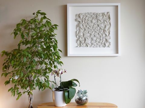 Meander, installation — 24 x 24 inches, framed, Kozo composite paper